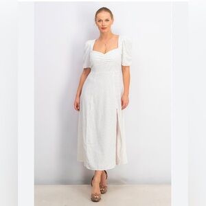 DANIELLE BERNSTEIN White Puff Sleeve Sundress
